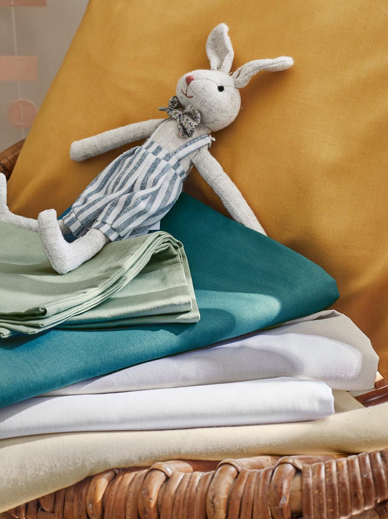 Housse de couette enfant uni Bleu paon - Kiabi