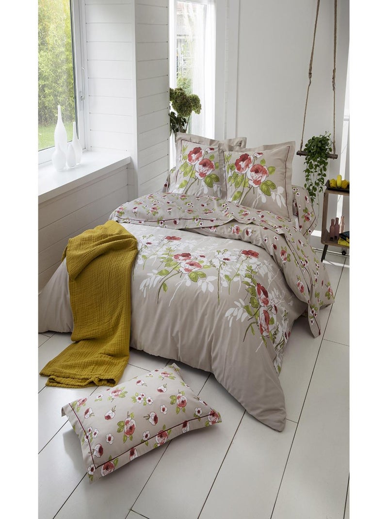 Housse de couette esprit champêtre Beige clair - Kiabi