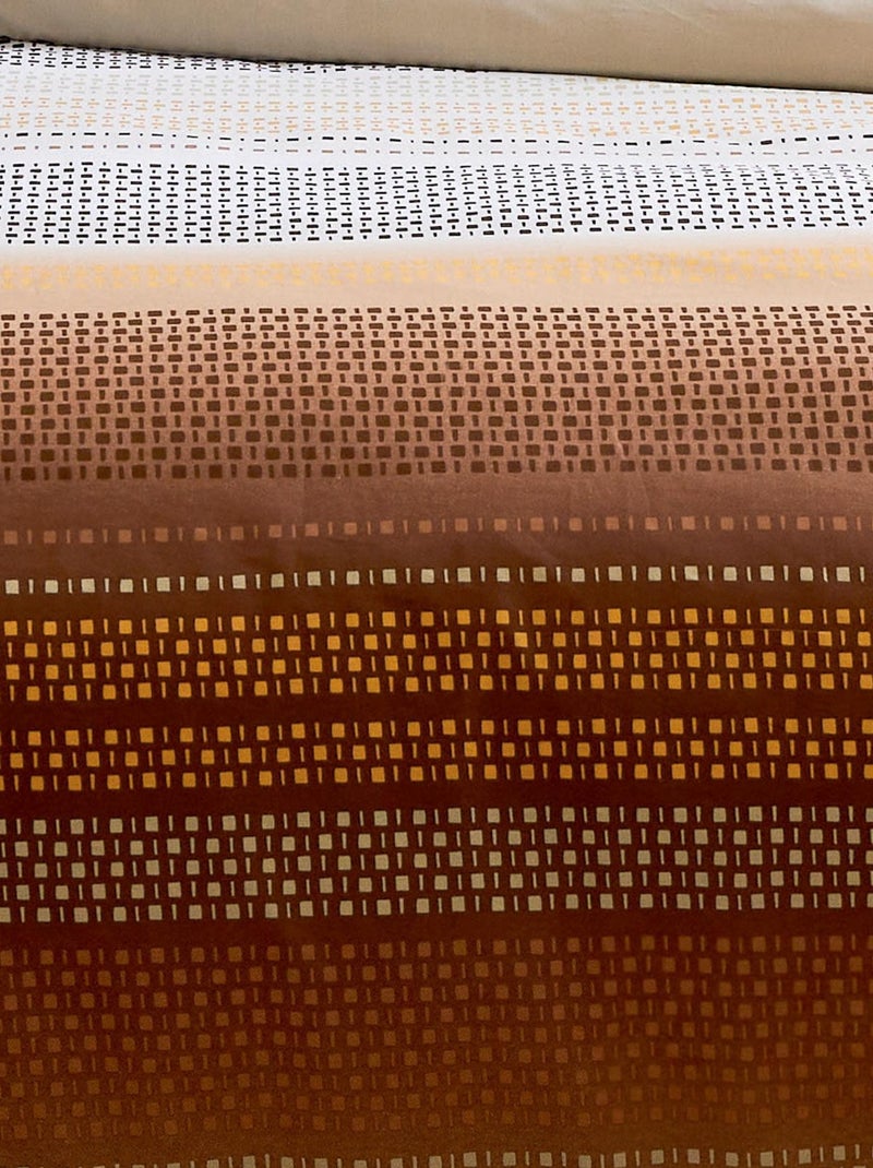 Housse de couette esprit géométrique en coton Cuivre - Kiabi