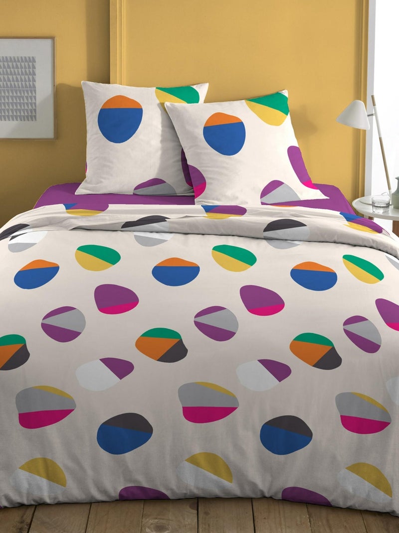 Housse de couette et taie d'oreiller 100% coton Leima Orchidee Multicolore - Kiabi