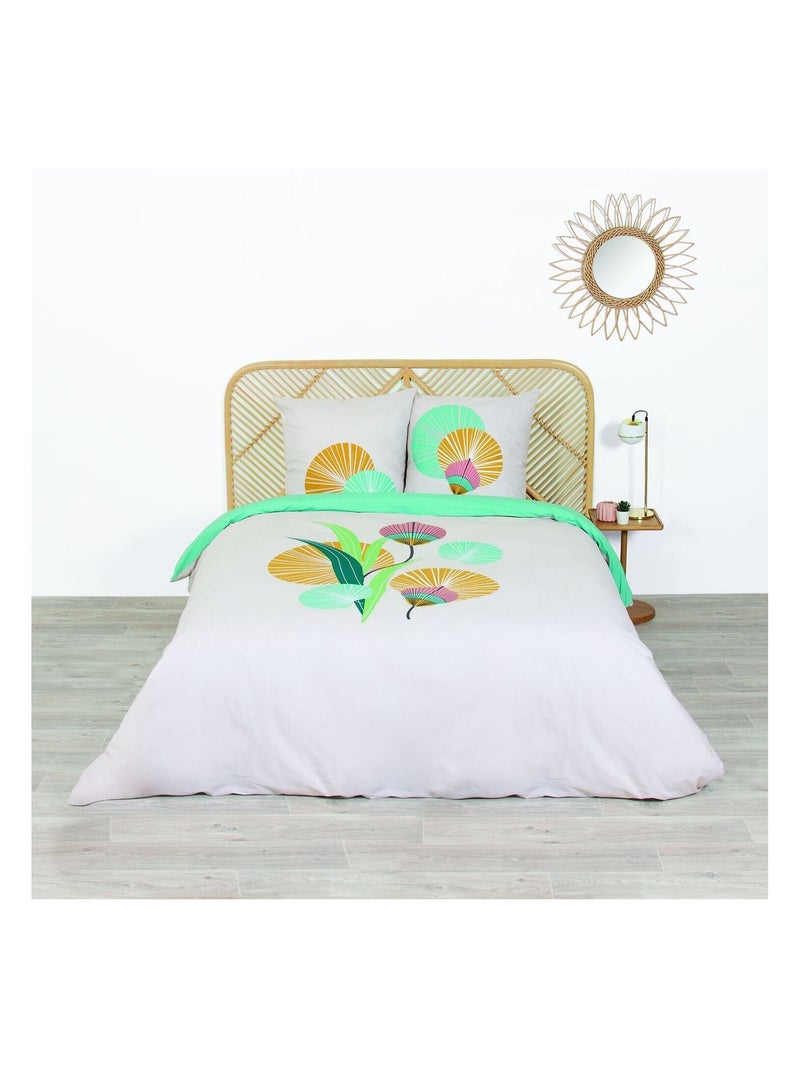 Housse de couette et taie d'oreiller coton Gana Multicolore - Kiabi