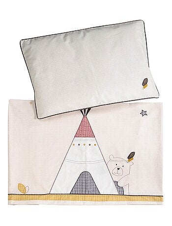 Housse de couette et taie en coton - SAUTHON