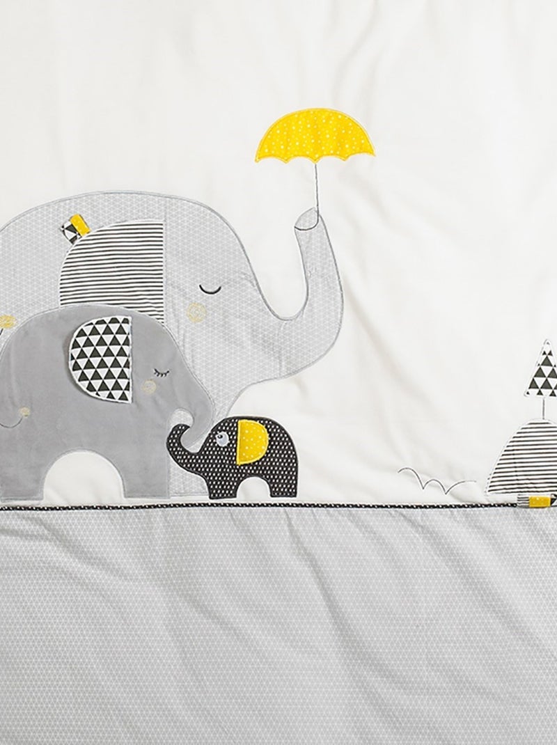 Housse de couette et taie en coton - SAUTHON Gris - Kiabi