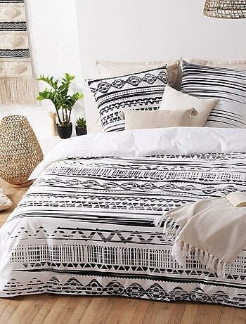 Housse de couette Ethnik NB + taie(s) 100% coton 57 fils