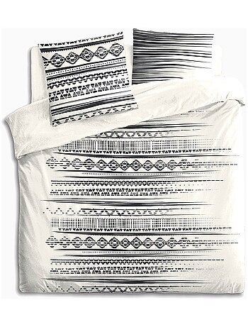 Housse de couette Ethnik NB + taie(s) 100% coton 57 fils