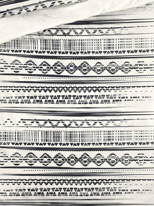 Housse de couette  Ethnik NB + taie(s) 100% coton 57 fils - Kiabi
