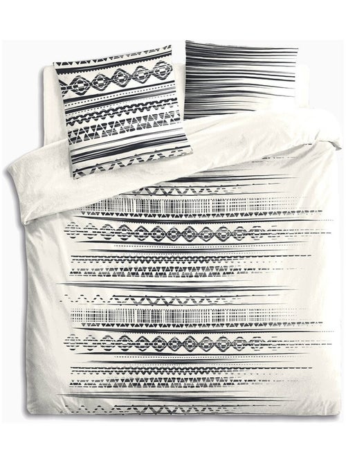 Housse de couette  Ethnik NB + taie(s) 100% coton 57 fils - Kiabi