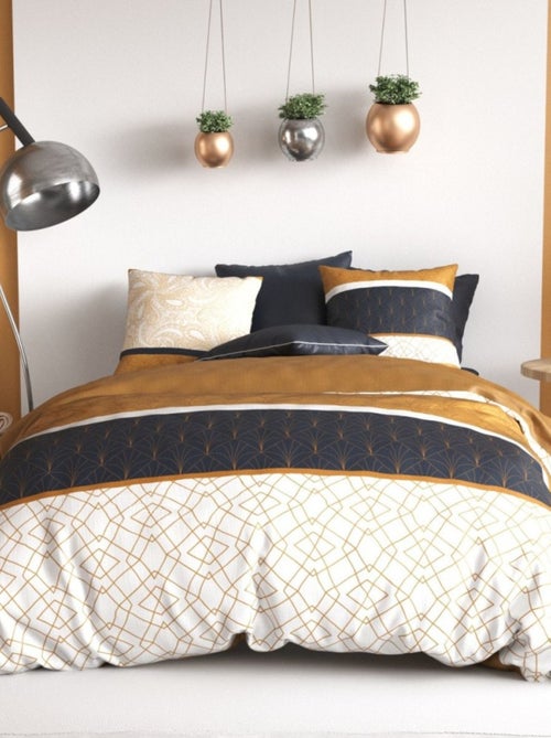 Housse de couette FELORA + 2 taies coton 57 fils - Kiabi Housse de couette FELORA + 2 taies coton 57 fils - Kiabi