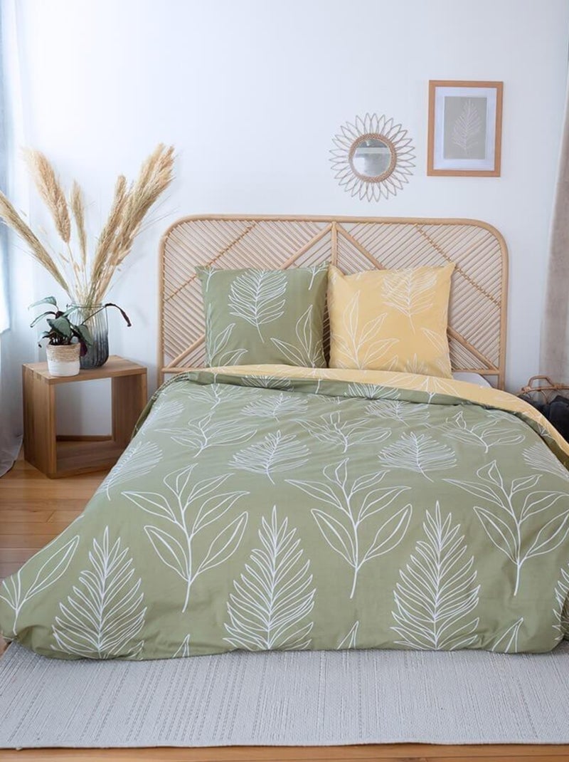 Housse de couette  Filie + taie(s) 100% coton 57 fils Vert - Kiabi
