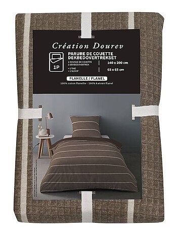 Housse de couette Flanelle 140x200 + 1 taie d'oreiller