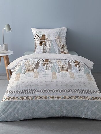 Housse de couette Flanelle 140x200 + 1 taie d'oreiller