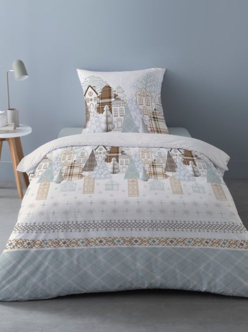 Housse de couette Flanelle 140x200 + 1 taie d'oreiller - Kiabi