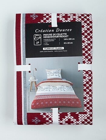 Housse de couette Flanelle 140x200 + 1 taie d'oreiller