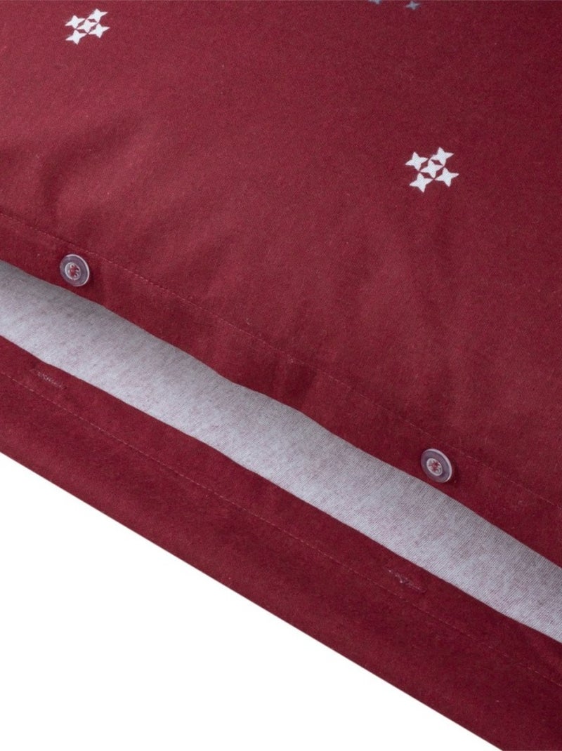 Housse de couette Flanelle 140x200 + 1 taie d'oreiller Rouge - Kiabi