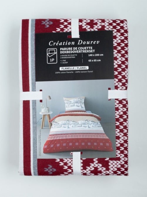 Housse de couette Flanelle 140x200 + 1 taie d'oreiller - Kiabi Housse de couette Flanelle 140x200 + 1 taie d'oreiller - Kiabi