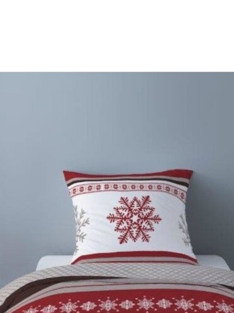 Housse de couette Flanelle 140x200 ADELE + 1 taie Rouge - Kiabi