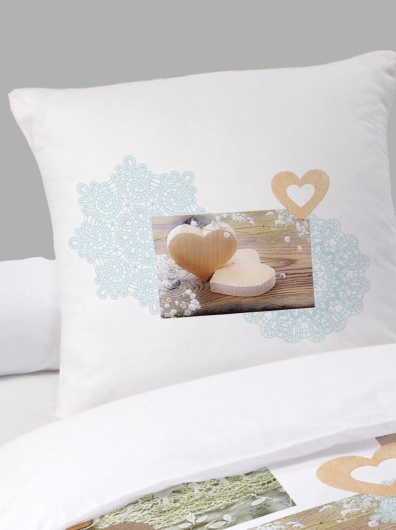 Housse de couette Flanelle 140x200 CHARMY + 1 taie Blanc - Kiabi