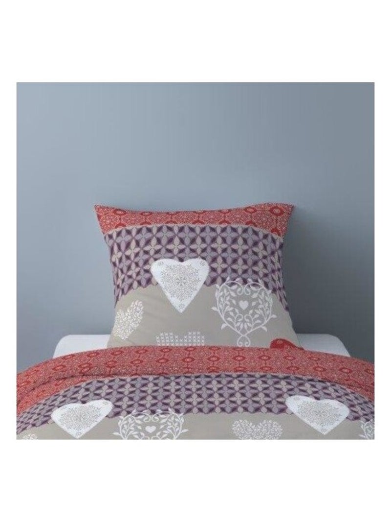 Housse de couette Flanelle 140x200 NATY + 1 taie Rouge - Kiabi