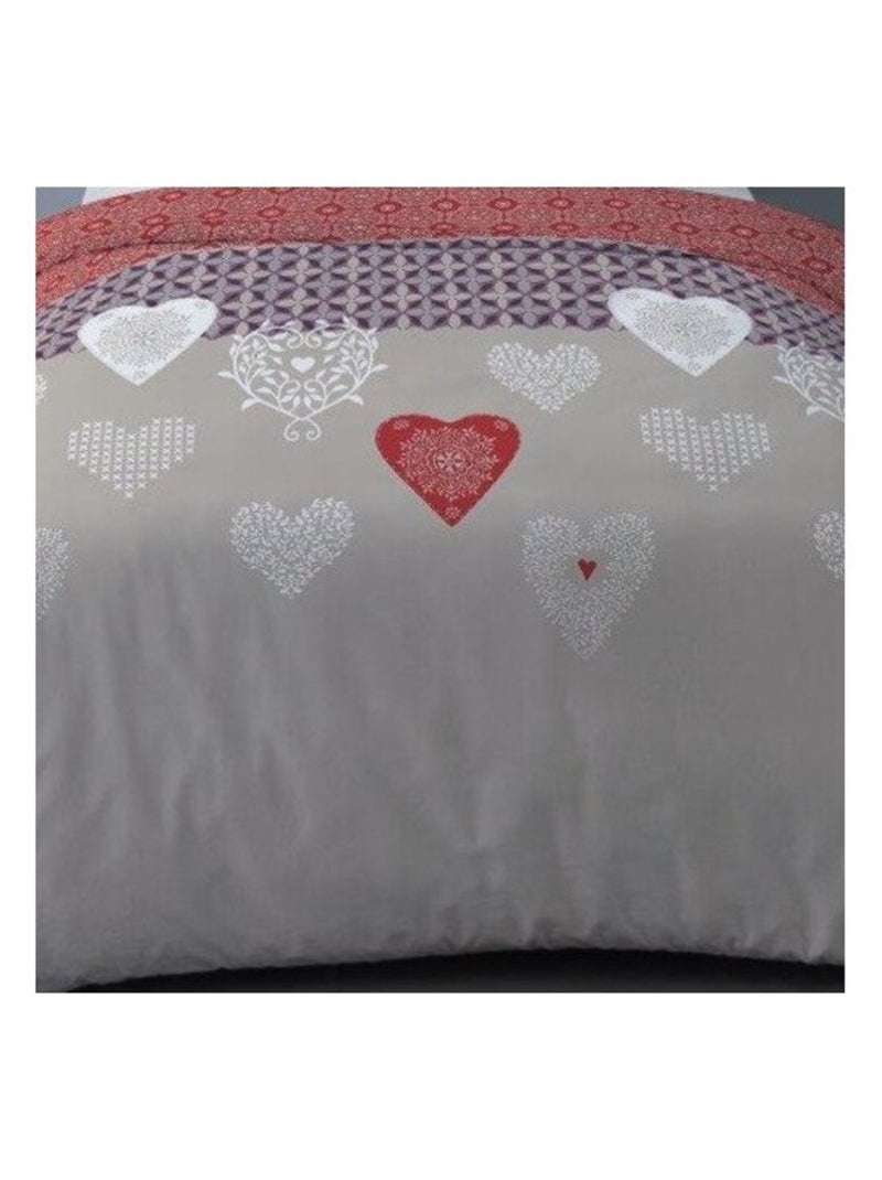 Housse de couette Flanelle 140x200 NATY + 1 taie Rouge - Kiabi