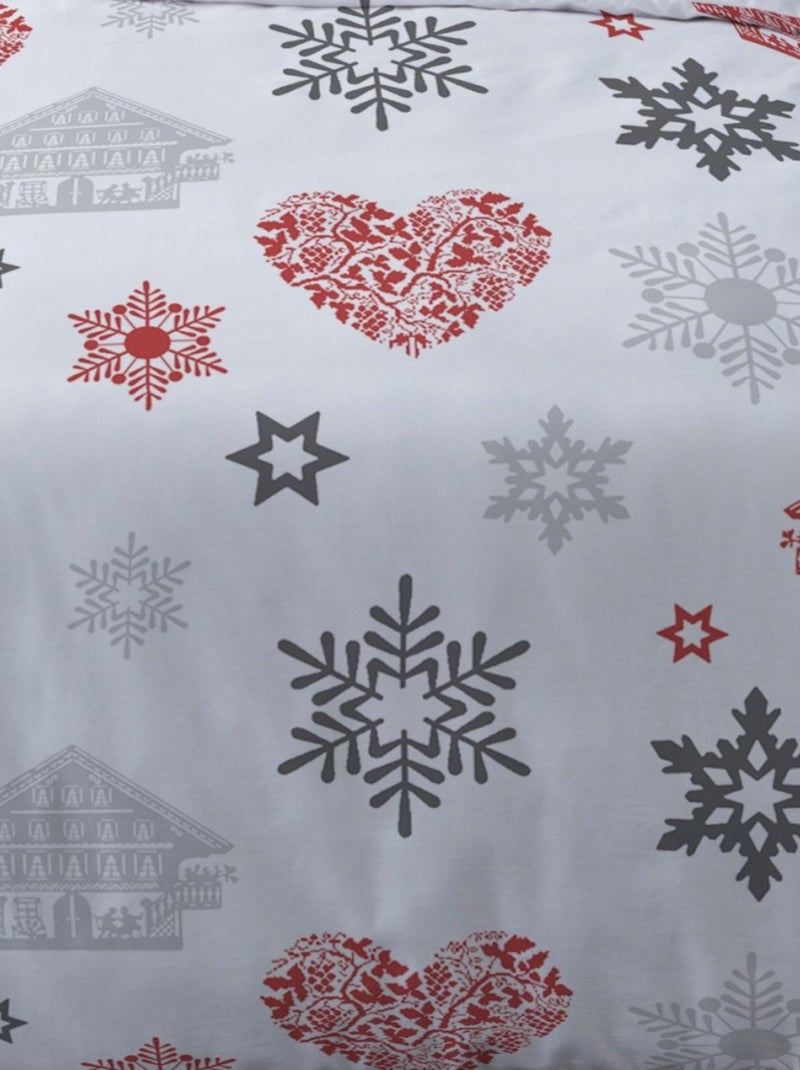 Housse de couette Flanelle 140x200 OANA + 1 taie Rouge - Kiabi