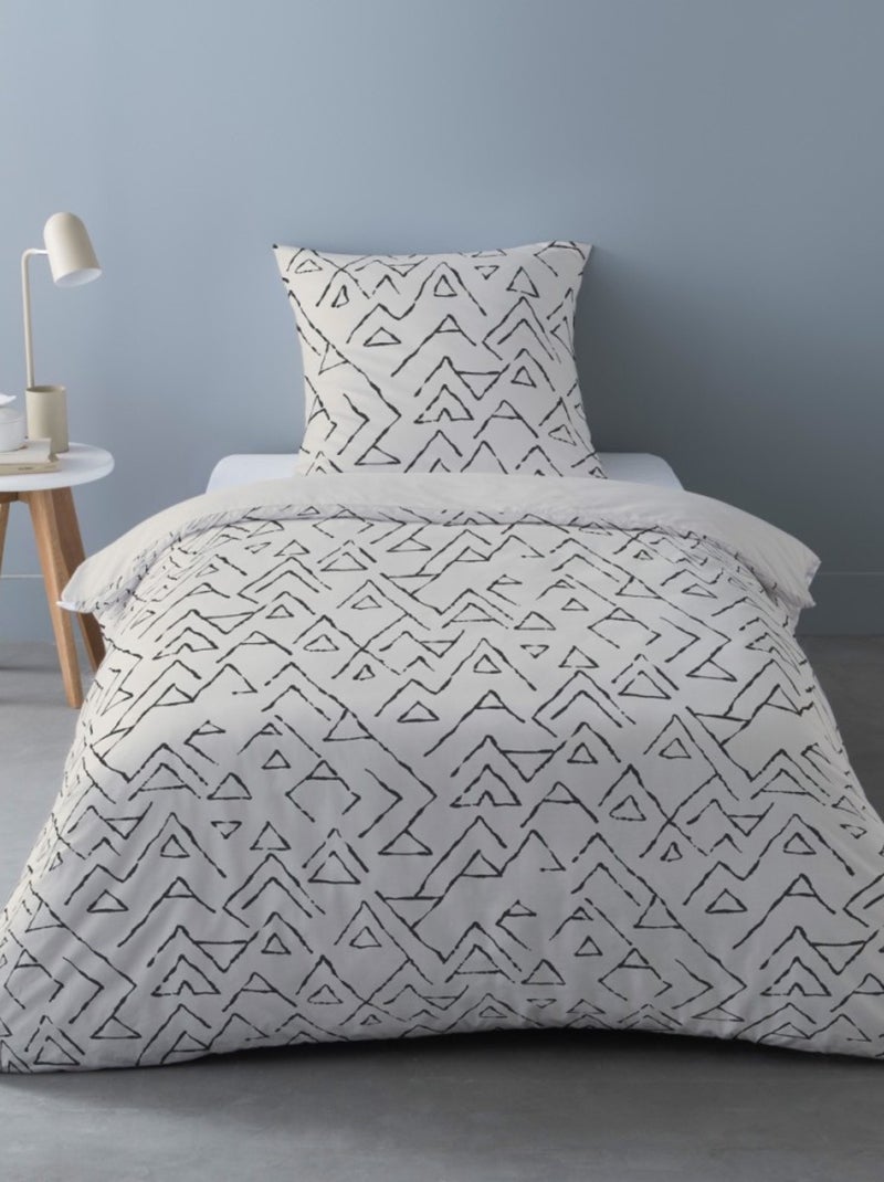 Housse de couette Flanelle 140x200 RABIA + 1 taie Noir - Kiabi