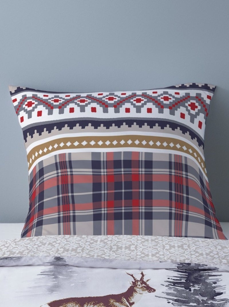 Housse de couette Flanelle 140x200 TIGNES + 1 taie Blanc - Kiabi