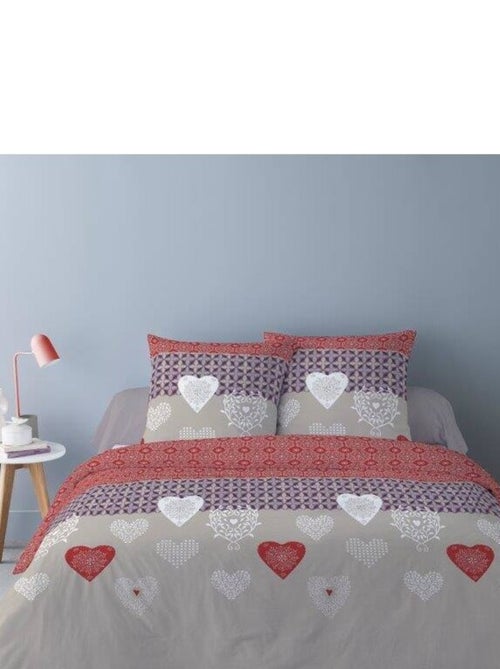 Housse de couette Flanelle 200x200 NATY + 2 taies - Kiabi