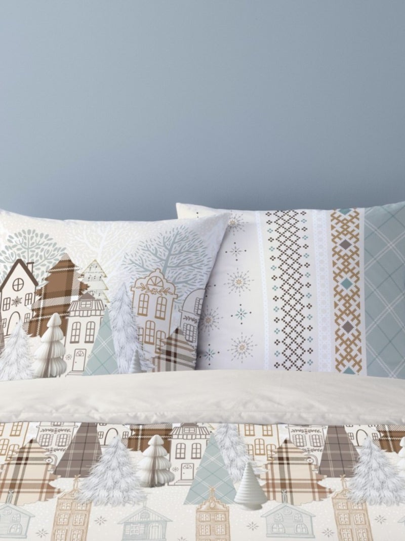 Housse de couette Flanelle 240x220 WEISS + 2 taies Beige - Kiabi