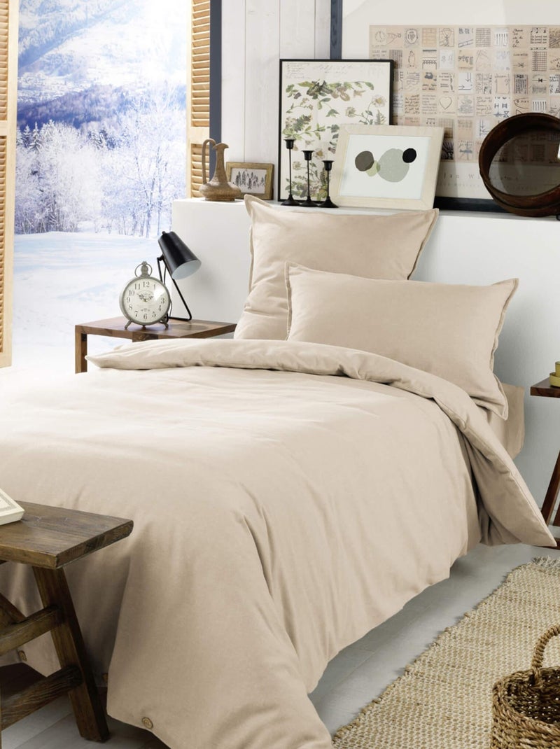Housse de couette flanelle Beige - Kiabi