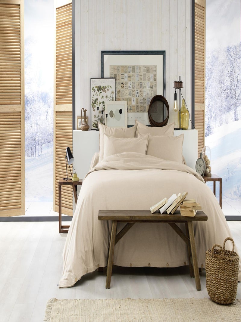 Housse de couette flanelle Collection Candice Blanc - Kiabi