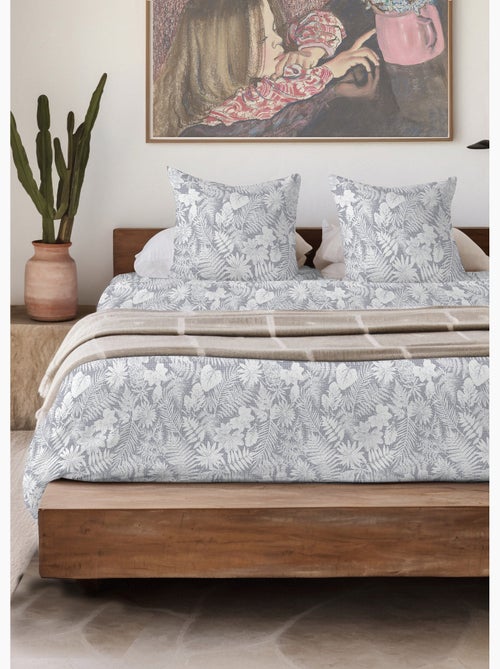 Housse de couette flanelle coton imprimé végétal - Afibel - Kiabi
