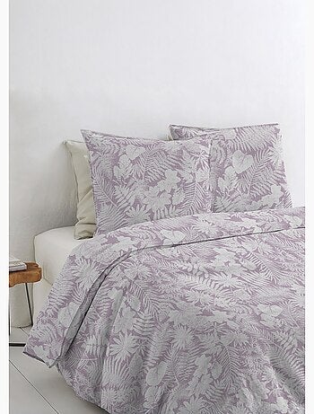 Housse de couette flanelle coton imprimé végétal - Afibel