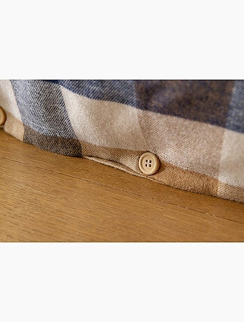 Housse de couette flanelle de coton basile – carreaux