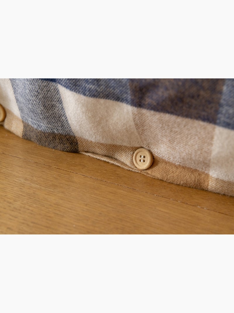 Housse de couette flanelle de coton basile – carreaux Jaune - Kiabi
