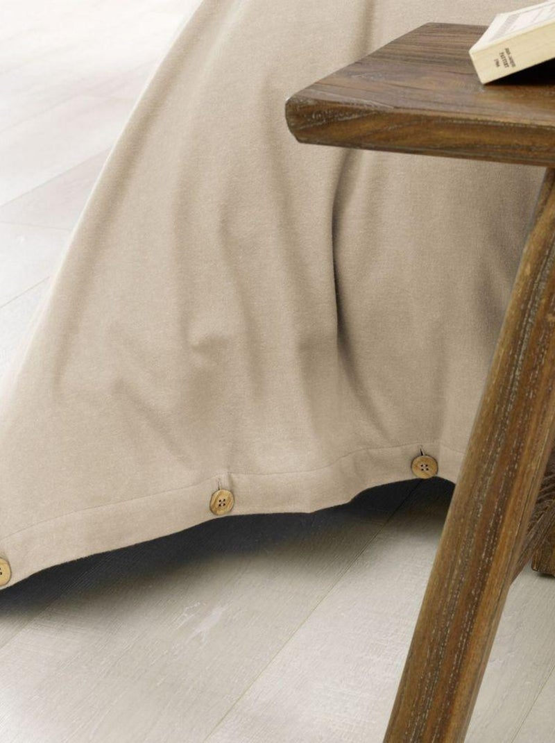 Housse de couette Flanelle de Coton Beige sable - Kiabi