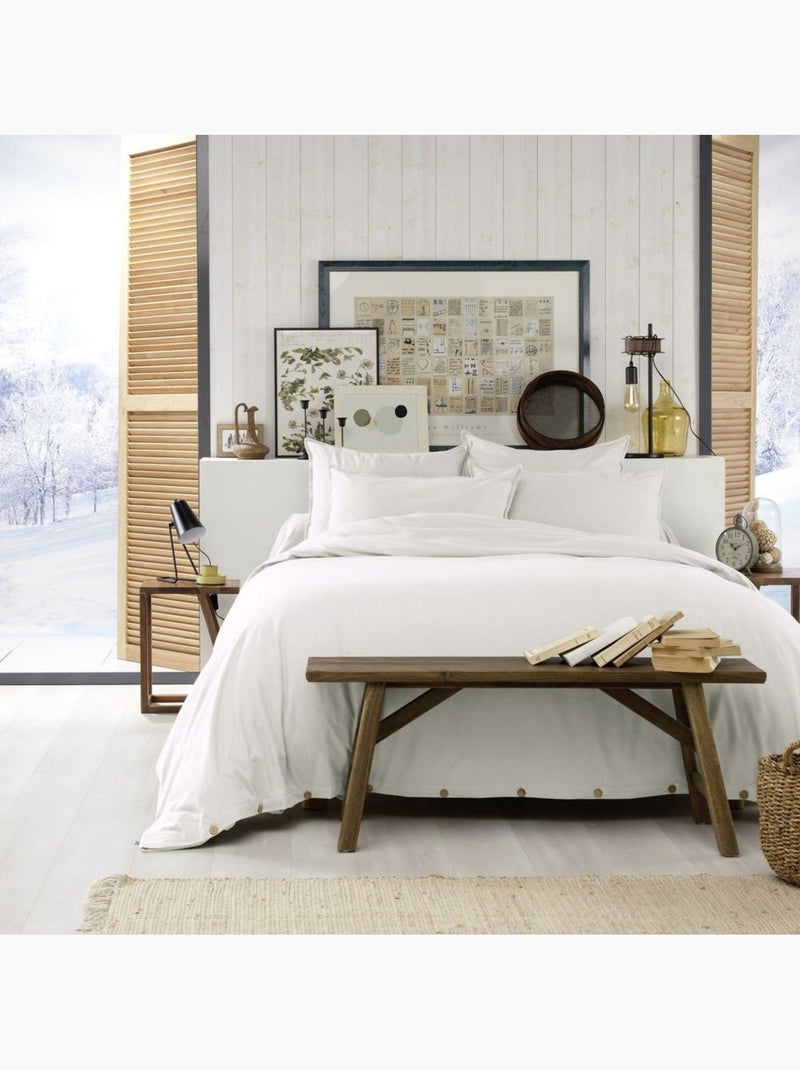 Housse de couette Flanelle de Coton Blanc - Kiabi