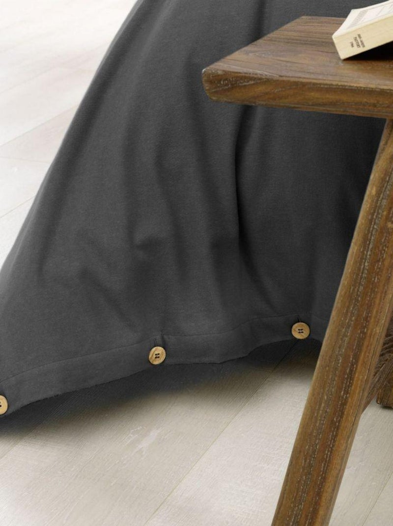 Housse de couette Flanelle de Coton gris anthracite - Kiabi