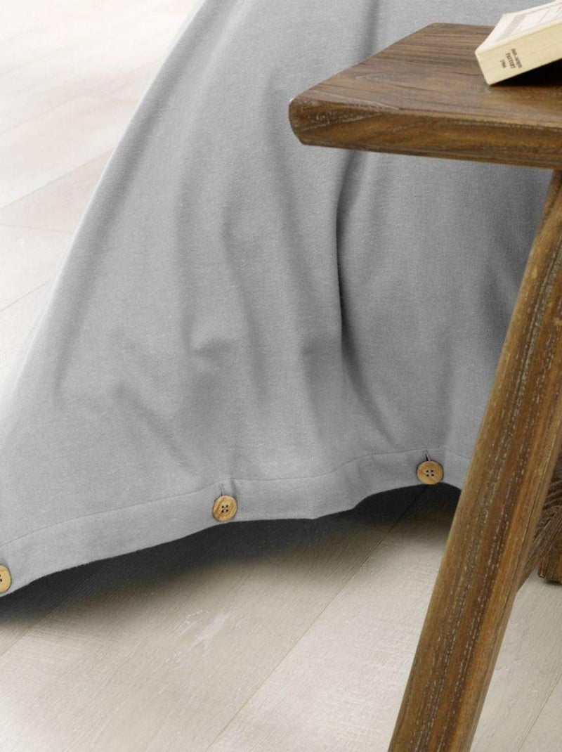 Housse de couette Flanelle de Coton Gris clair - Kiabi