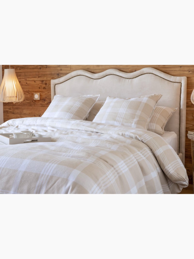 Housse de couette flanelle de coton hector Beige - Kiabi