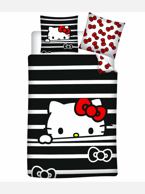 Housse de couette flanelle hello kitty licence officielle sanrio 140x200cm + taie 65x65cm - Kiabi