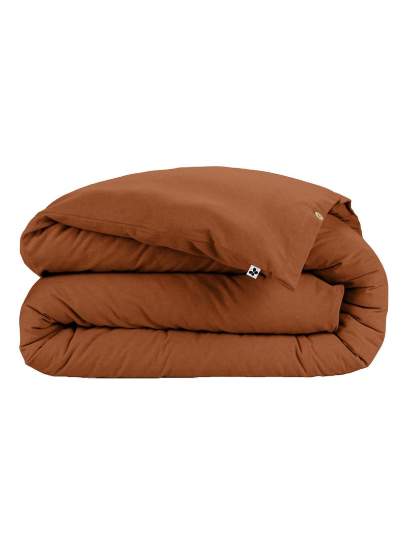 Housse de couette flanelle Orange - Kiabi