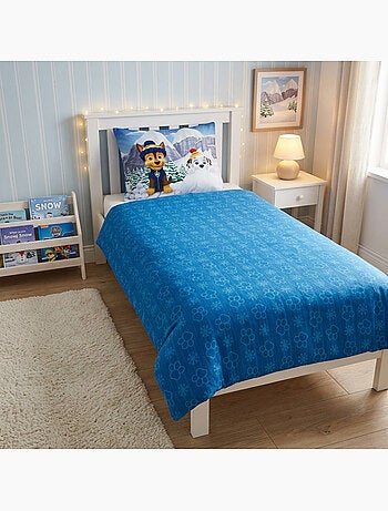 Housse de couette flanelle pat patrouille licence officielle nickelodeon 140x200cm + taie 65x65cm