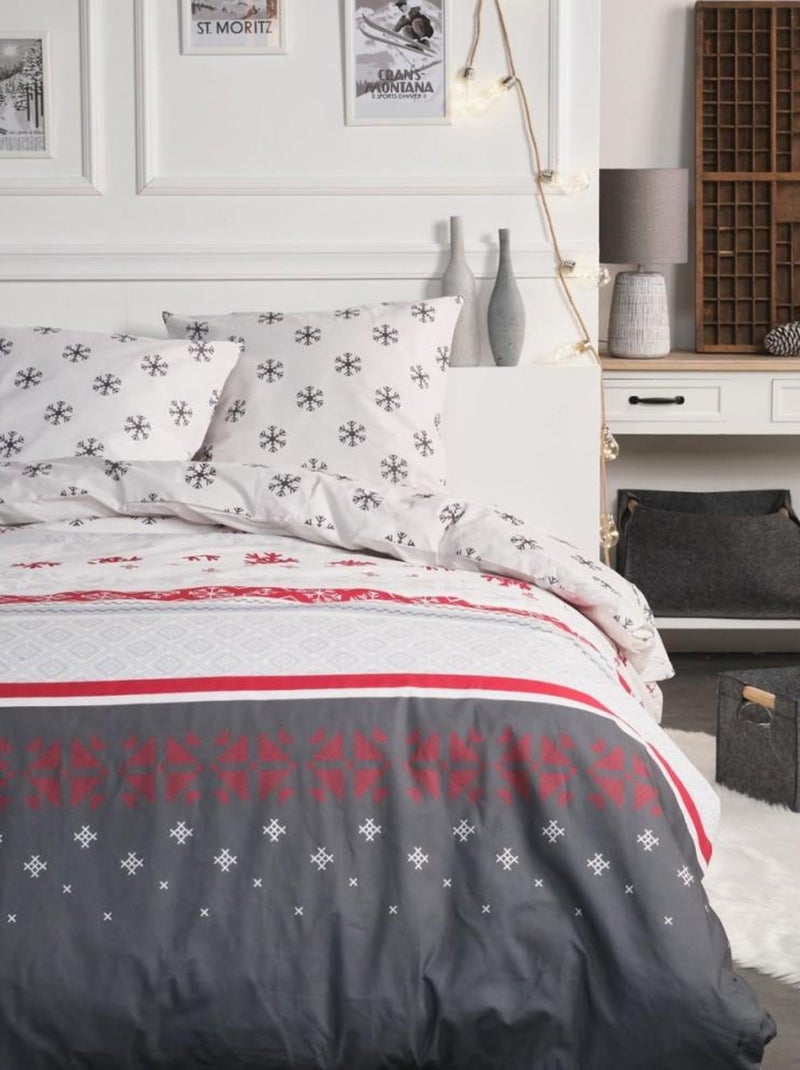 Housse de couette  flanelle Today 2.1 + taie(s) 100% coton Blanc - Kiabi