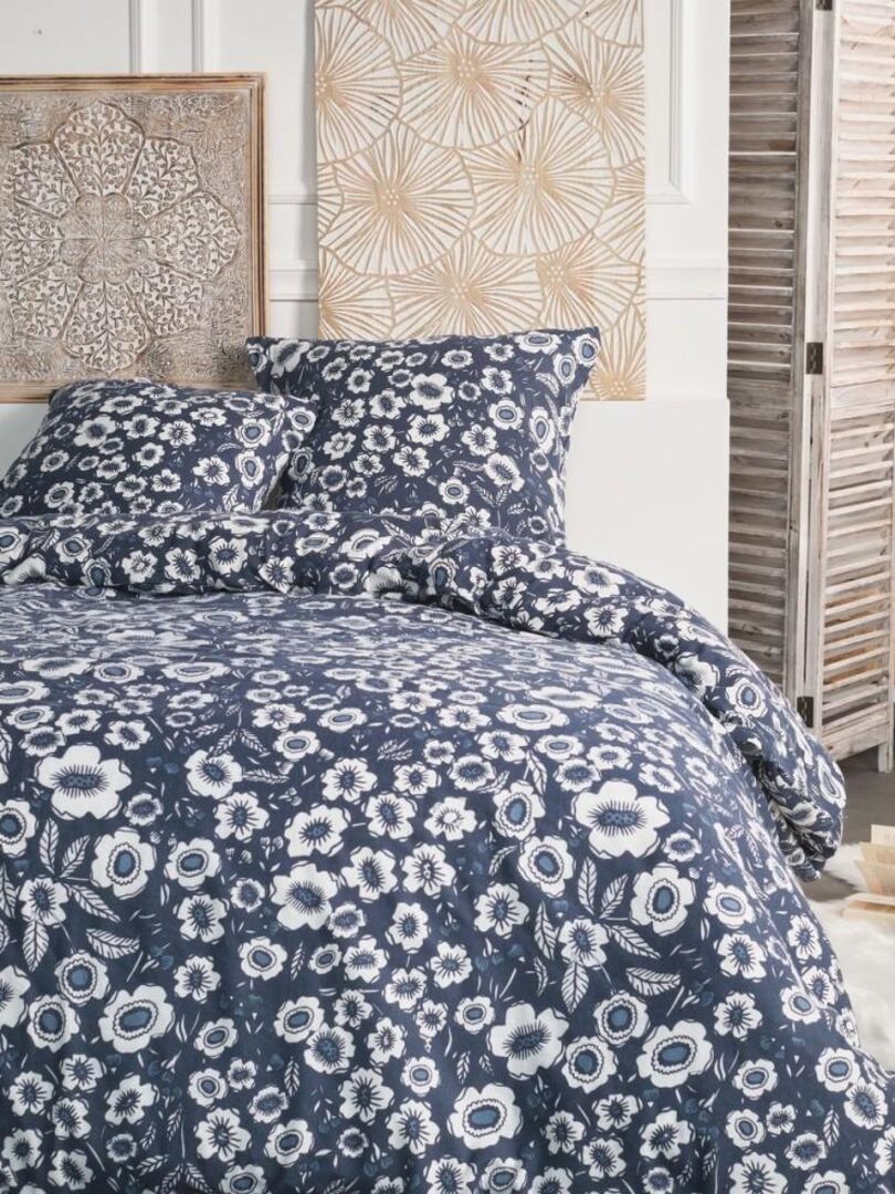 Housse de couette flanelle Today 2.16 + taie(s) 100 coton Bleu