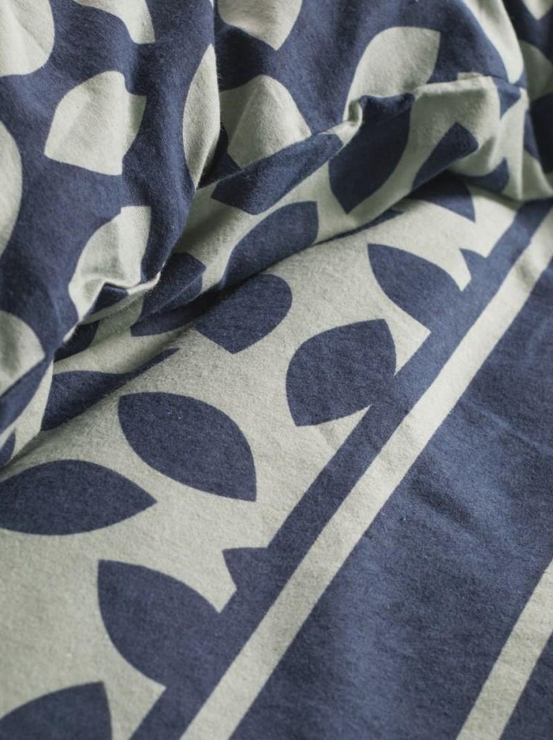 Housse de couette  flanelle Today 2.17 + taie(s) 100% coton Bleu - Kiabi