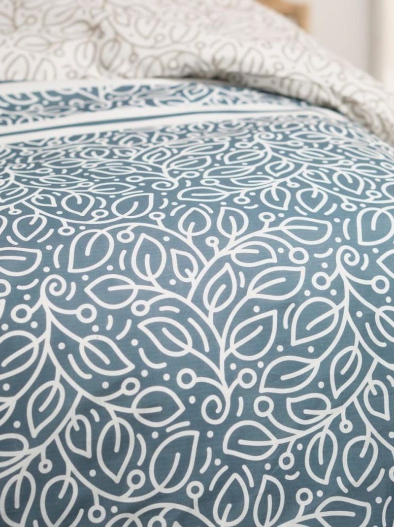 Housse de couette  flanelle Today 2.18 + taie(s) 100% coton Bleu - Kiabi