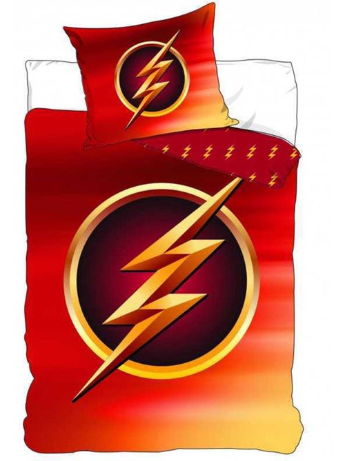 Housse de Couette Flash DC Comics 140x200 cm + taie - Parure lit enfant - Kiabi