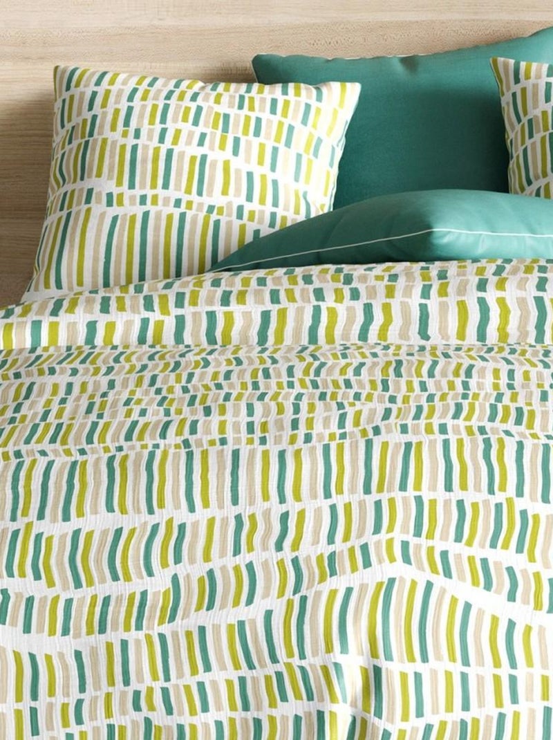 Housse de couette  Flava green + taie(s) coton 57 fils Vert - Kiabi
