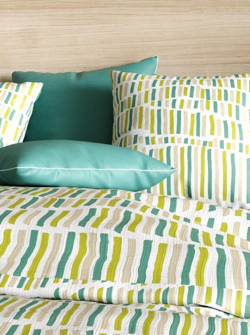 Housse de couette  Flava green + taie(s) coton 57 fils Vert - Kiabi