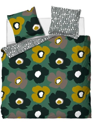 Housse de couette FLEURIE + 2 taies 100% coton